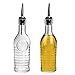 Bormioli Rocco Officina 1825 szklana butelka na oliwę, ocet z lejkiem ze stali nierdzewnej, 268 ml, zestaw 2 szt
