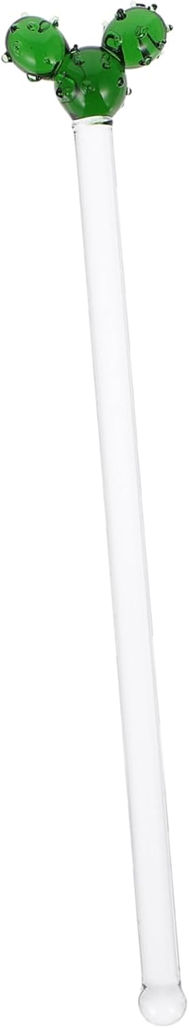 Zerodeko 1Pc Creative Cactus Cocktail Stirrer Long Handle Drink Mixer Stick for Iced Tea and Sundaes Stylish and Elegant Swizzle Stick for Bars and Home Use