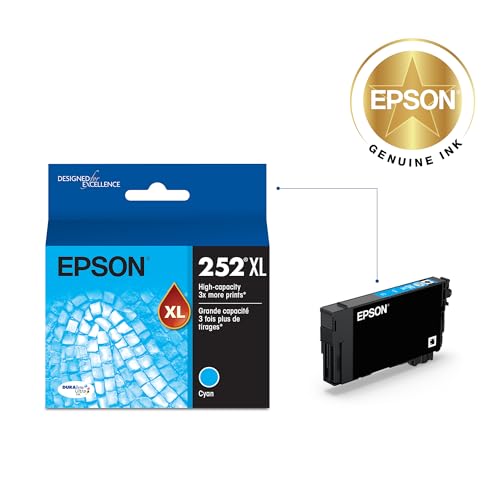 Image of Epson 252XL Genuine High Capacity Cyan Ink Cartridge T252XL220