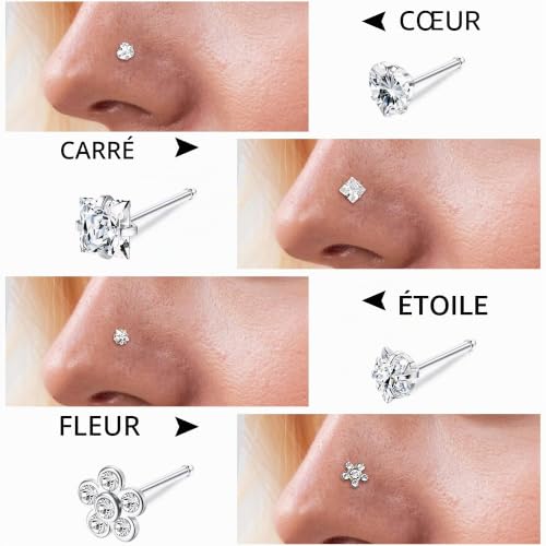 LOLIAS Piercing Nez Acier Chirurgical Inoxydable Piercing Argent – vue 2