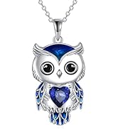 Collana Con Gufo In Argento Sterling 925 – Regalo Originale Per Donna, Ciondolo Simbolo Di Saggezza Con Zirconi