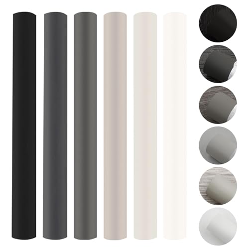 Lot de 6 bâtons de cire gris doux pour réparation de sols stratifiés - Pour réparation de rayures sur le bois stratifié - Pour meubles en chêne blanc, clair, gris foncé, noir