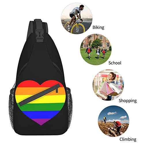 Mochila bandolera LGBT Gay Pride unisex negra miniatura 7
