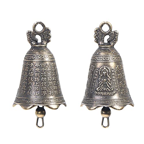 Fulenyi Kleine Glocke Vintage Bronze (2 Stück) – Glöckchen 23 x 37 mm – Glocke aus Bronze für Schlüsselanhänger, Glöckchen, Basteln, Dekorationen, Weihnachten, Hochzeit, Schmuck, Windspiel und Hund