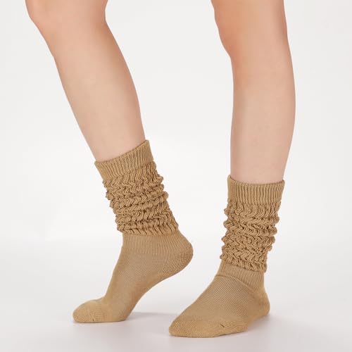 Image of Forwe 3 Pairs Slouch Socks for Women Size 9-11 Soft Extra Long Scrunch Knee High Boot Socks