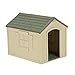 Suncast DH250 Durable Resin Snap Together Dog House with Removable Roof, Brown