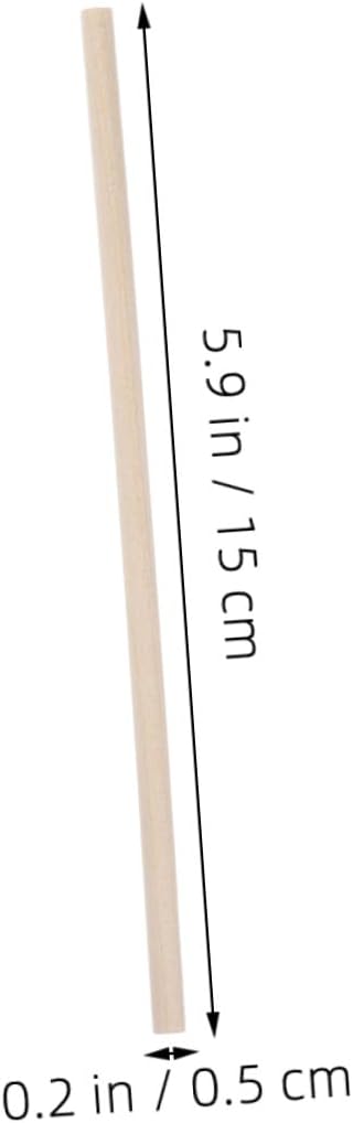 Gadpiparty 200pcs Wooden Craft Sticks and Dowels Rods 15x0.5cm Unfinished Natural Wood for DIY Crafts, Flower Bouquets, Model Materials, and Cake Support