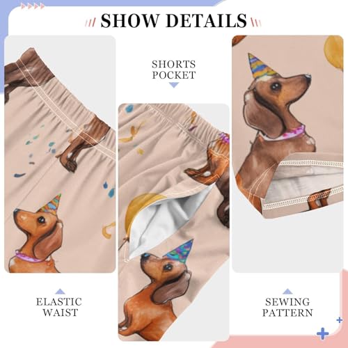 ZZXXB Dachshund Balloons Boys Long Pants Soft Trousers Elastic Waist Kids Lounge Bottoms with Pockets S-XL4