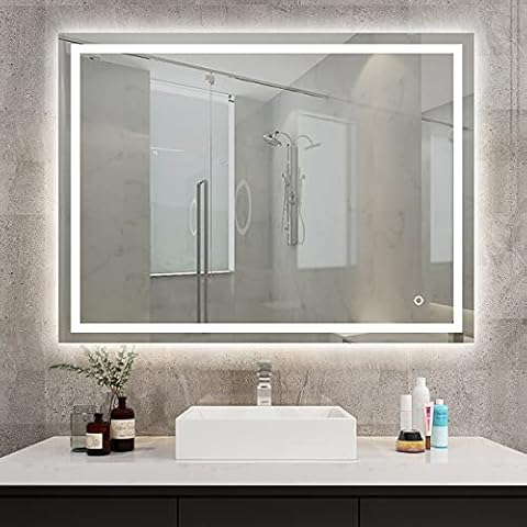 S'bagno 800 x 600mm Backlit Illuminated Bathroom Bluetooth Mirror Wall Mounted Mirror - Bluetooth Speaker/Demister Heat Pad/Dimming Function/Sensor Touch switch- can be hung in 2 directions Cover