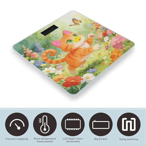 Báscula digital de baño para peso corporal smart naranja miniatura 3