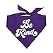 Be Kind Dog Bandana (41 Purple, One Size)
