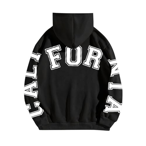 HUIFUAO Paris Womens Hoodies Oversized Womens Sweatshirt Zwart Letter Print Lange Mouw Plus Size Womens Hoodies Pullover Tops, Z11 Zwart, S - Afbeelding 4
