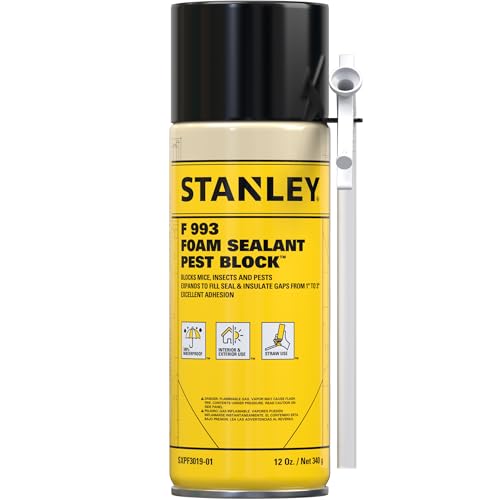 Stanley F993 Expanding Foam Sealant Spray – (1x12oz) Gaps & Cracks Filler