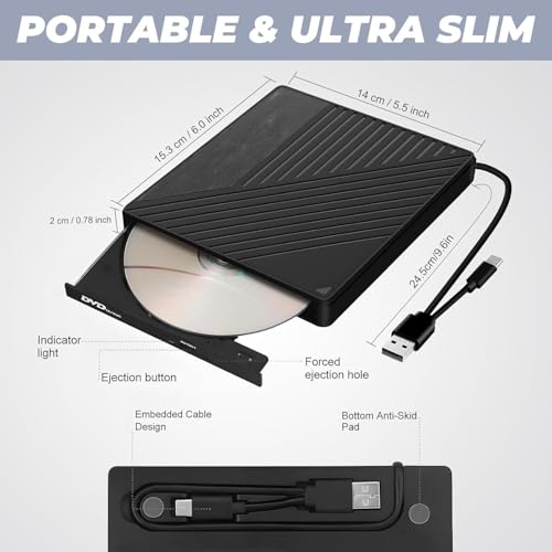 Unidad externa 5 en 1 para CD y DVD portátil para laptop miniatura 5