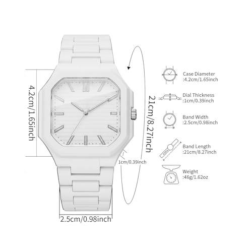 Image of Shocknshop Minimalist Creative Square Analog Casual Plastic Chain Strap Wrist Watch for Men Boys -WCH382