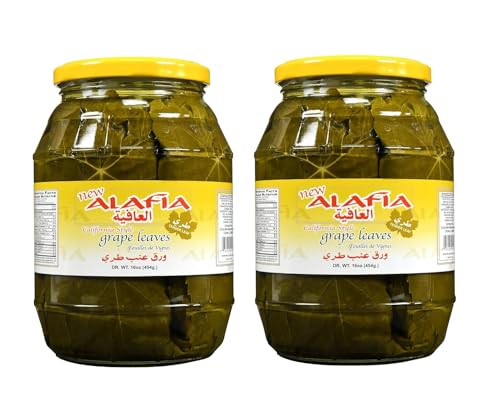 Al Afia California Style Grape Leaves California Style - Tender Leaves Premium Quality- 16 Oz-475 Gm. Pack of 2 Jars - ورق عنب طري العافية