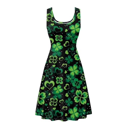 Image of Women's Casual Loose Sundress Midi Sleeveless Crewneck Dress Summer Beach Tank Dress with Pockets