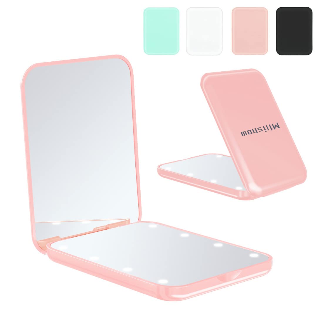 Milishow Compact Mirror, 1x/3x Magnifying LED Pocket Mirror