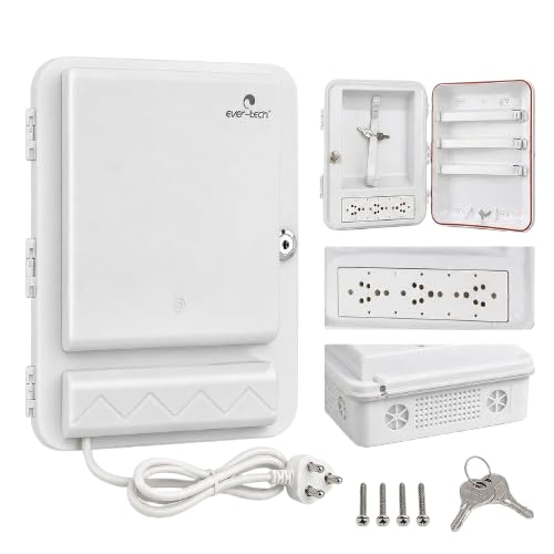 Ever-tech ET-PBOD Outdoor PoE Box, Weather-Resistant Network Enclosure with 3-Socket PDU, Lock and Cable Entry, White-image-31