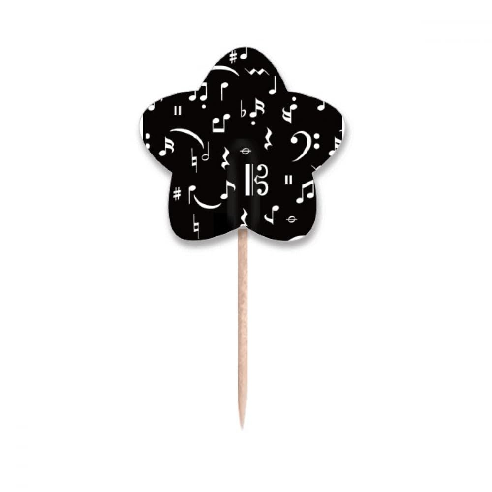 Cure-dents blanc motif musique noire pique apéritif drapeau étoile original