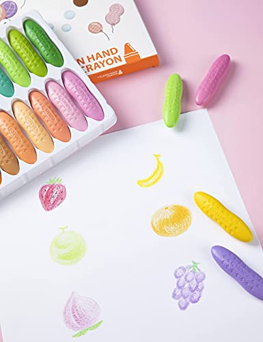 Image of YPLUS Toddler Crayons, 12 Pastel Washable Peanut Crayons, No Toxic | Easy to Hold Washable Crayons for Kids, Mess Free Unbreakable Crayon Gifts, Safe Coloring Gifts for Preschool Supplies