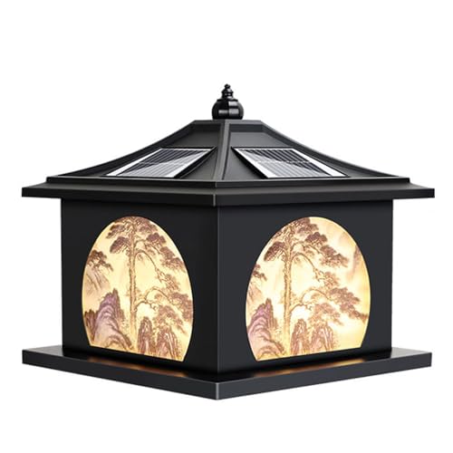 Lampe de colonne solaire IP65 étanche et super lumineuse pour éclairage extérieur