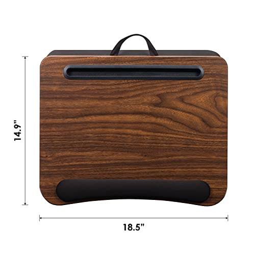 Lapgear Memory Foam Lap Desk With Wrist Rest And Phone Holder - Large - Espresso Woodgrain - Fits Up To 17.3 Inch Laptops And Most Tablets - Style No. 91375 #TOP3