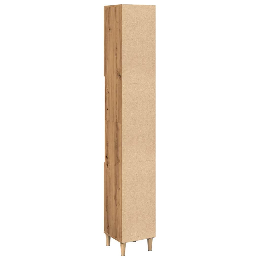 vidaXL Armario de baño Madera contrachapada Roble Artisan 30x30x190 cm