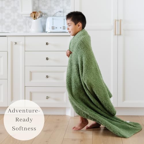 Image of Saranoni Bamboni Baby Blanket | Luxury Plush Super Soft Blanket | Breathable Comfy Blankets for Kids and Teens | Olive - 40 inch x 60 inch