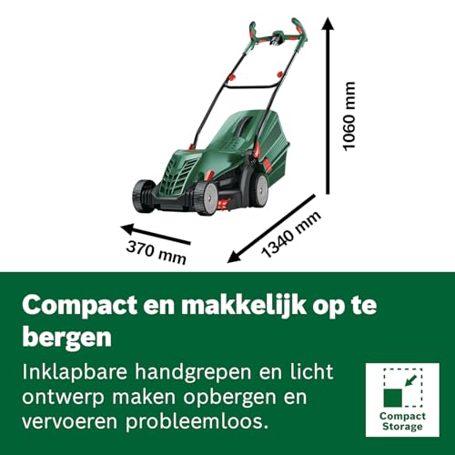 Bosch grasmaaier UniversalRotak 34-405 met snoer (1300 W motorvermogen, maaibreedte: 34 cm, grasopvangbak 40 liter, geschikt om gazons gelijkmatig en met nette randen te maaien) - Afbeelding 4