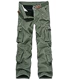 Crazy Men's Winter Fleece Lined Military Cargo Pants Casual Outdoor Pants