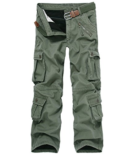 Men's Winter Fleece Lined Military Cargo Pants Casual Outdoor Pants