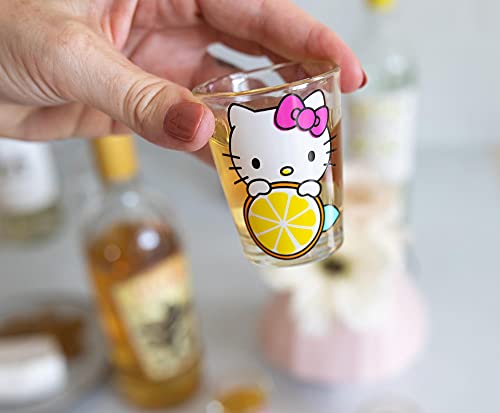 Silver Buffalo Hello Kitty Fruit 4-Pack Mini Glass Set, 1.5 Ounces #TOP4