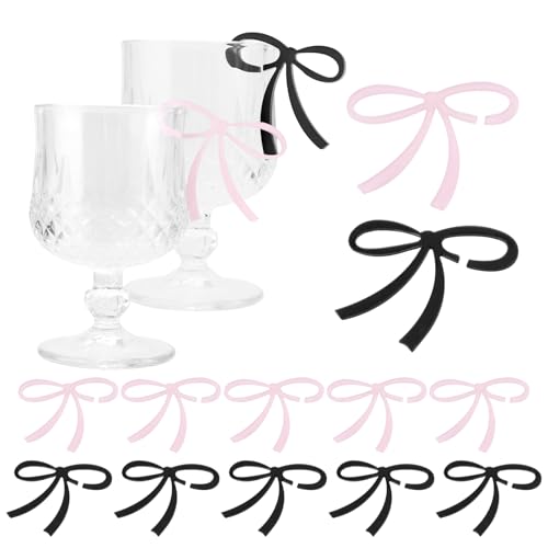 Marcadores de bebidas de lazo acrílico reutilizables y elegantes para decoración de copas