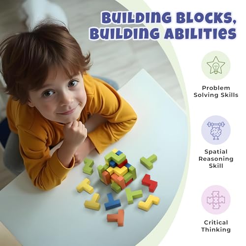 Image of Sharp Brain Zone 3D Wooden Puzzle Cube (9Z 16T Style) | Colorful, Eco-Friendly Wooden Puzzle for Mental Stimulation, Focus, and Problem-Solving Fun | Challenging Brain Teaser for Adults and Kids