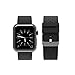 top4cus Genuine Leather iwatch Strap Replacement Band Stainless Metal Clasp, Compatible 38mm 42mm Apple Watch Series 4(40mm 44mm) S3 S2 S1 Sport Edition (Breathable Black, 42mm)