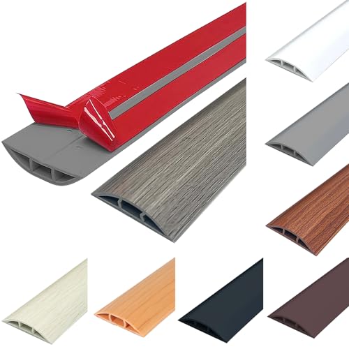 Protezione per cavi da pavimento, flessibile, ritagliabile, protezione per cavi in PVC, autoadesiva, copertura per cavi da pavimento, protegge i cavi e previene le cadute, 60 mm x 1 m, venature del