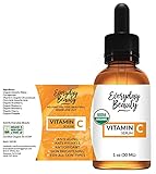Organic Vitamin C Serum for Face - USDA Certified Facial Serum - Anti Aging For Fine Lines & Wrinkles - Potent Botanical Ingredients & Non GMO - 1oz Glass Amber Bottle & Dropper