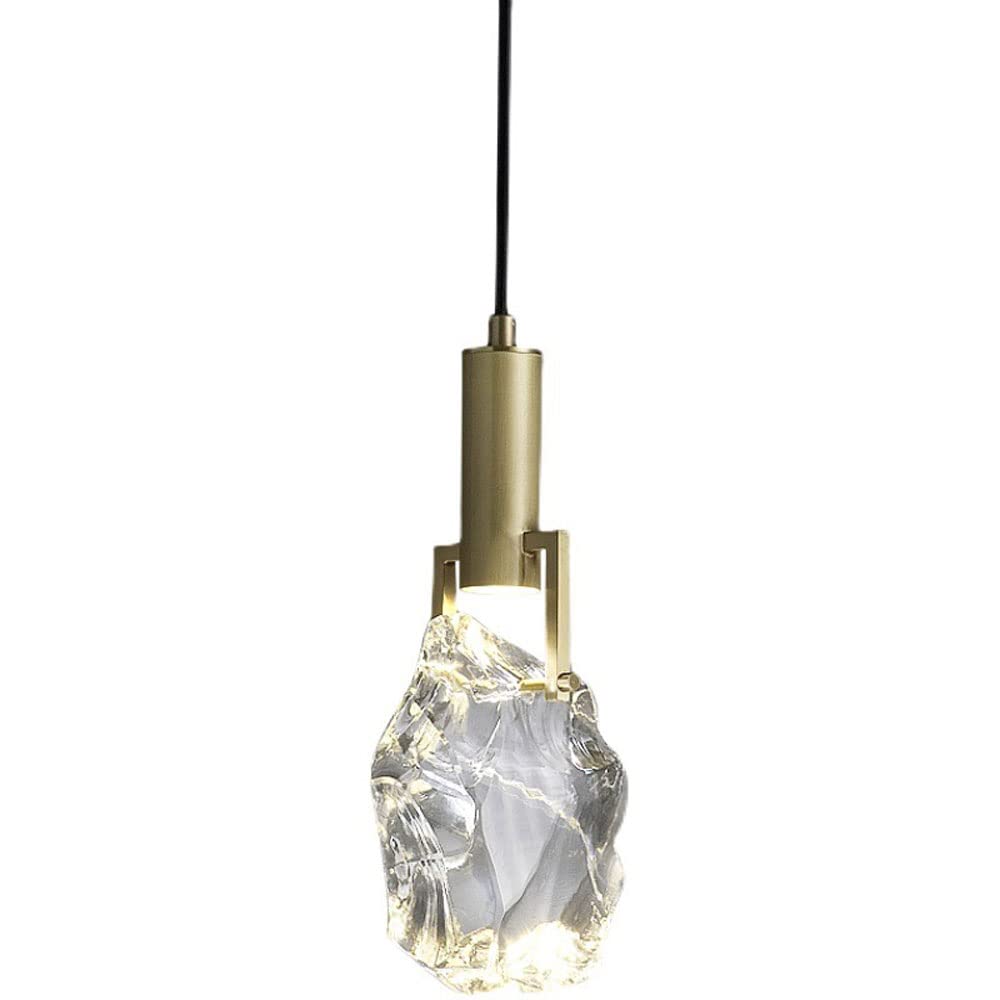 Lámpara de techo moderna de cristal y níquel pulido regulable de 1 luz