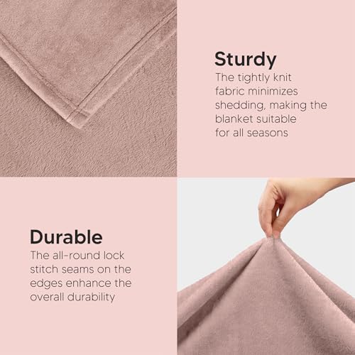 Image of Utopia Bedding Soft Fleece Bed Blanket Twin Size Rose Pink (60x80 Inch)