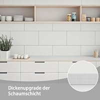 Klebefliesen küche Weiß 30×60cm 10 Stück, Fliesenaufkleber Wasserdicht – Ansicht 4