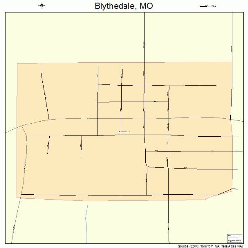 Large Street & Road Map of Blythedale, Missouri MO Printed poster size wall atlas of your home
