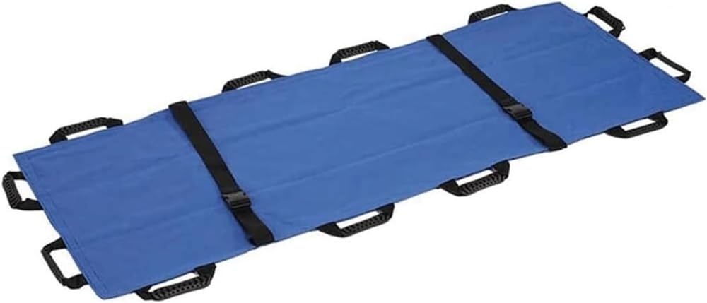 TAMNAN Camilla de rescate plegable manta de transferencia con asas de tela Oxford de doble grosor camilla de emergencia médica (color: azul)