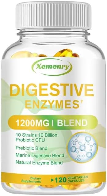 Digestive Enzymes (120 Capsules) with Probiotics & Prebiotics- Relieve Constipation & Bloating Digestive Enzymes (120 Capsules) with Probiotics & Prebiotics- Relieve Constipation & Bloating