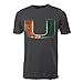 NCAA Miami Hurricanes Vintage Sheer Short Sleeve Tee, Large, Dark Heather