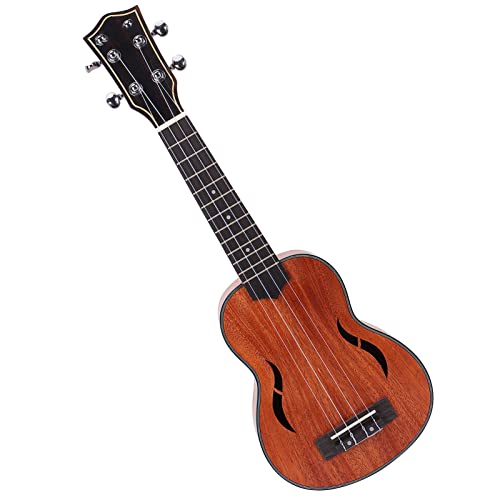 Mahagoni Ukulele 21 Zoll, 4 Saiten Kleingitarrenbausatz, Hawaiianische Ukulele mit Stimmsaiten Tragetasche Professionelles Starter Saiteninstrument für Anfänger Kinder Erwachsene Weihnachtsgeschenke Cover