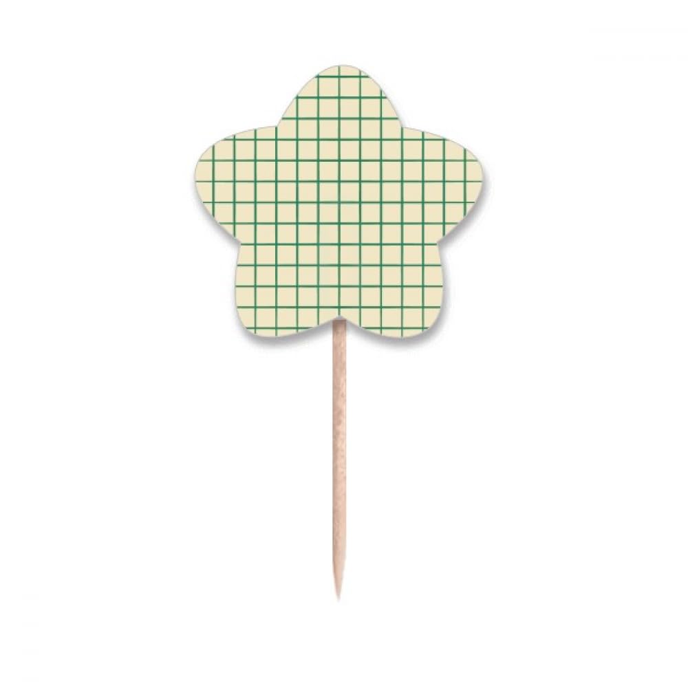 Piques à cupcakes décoration gâteau motif grille blanc vert pour muffins