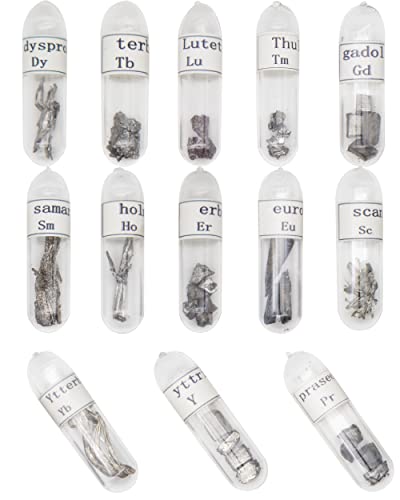 Rare Earths Elements Periodic Collection, 99.99% Purity, for Display Science, Students, Education, Teaching, Gift (Set of 16)