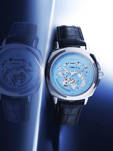 Image of French Connection Blue Skeleton Dial Automatic Watch for Men - FCA03-8
