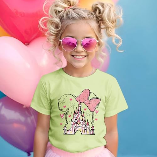 Image of Graphic Shirts for Girls Cute Bow T Shirt Kids Toddler Holiday Tshirt Vacation Trip Summer Tee Cotton Tops